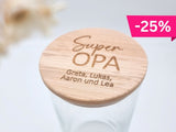 Personalisiertes Vorratsglas "Super Opa" (Papa, Oma, Mama)