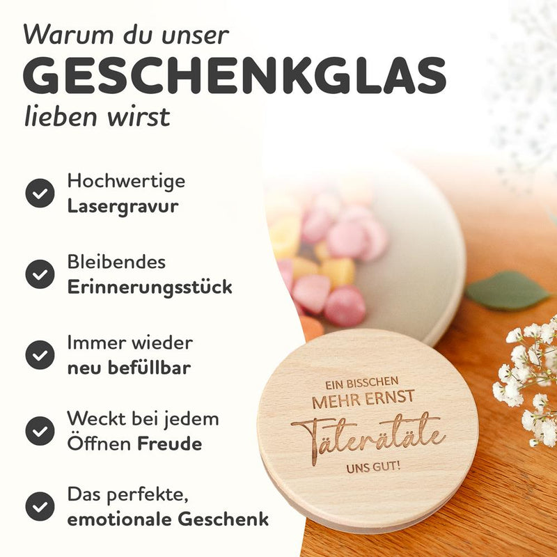 Geschenk-Glas "Ich bin wirklich sehr froh, dass es dich gibt"