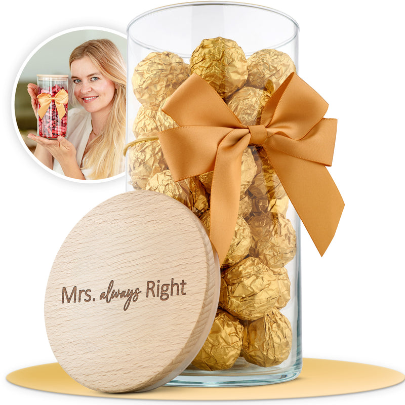 Geschenk-Glas "Mrs. always Right"