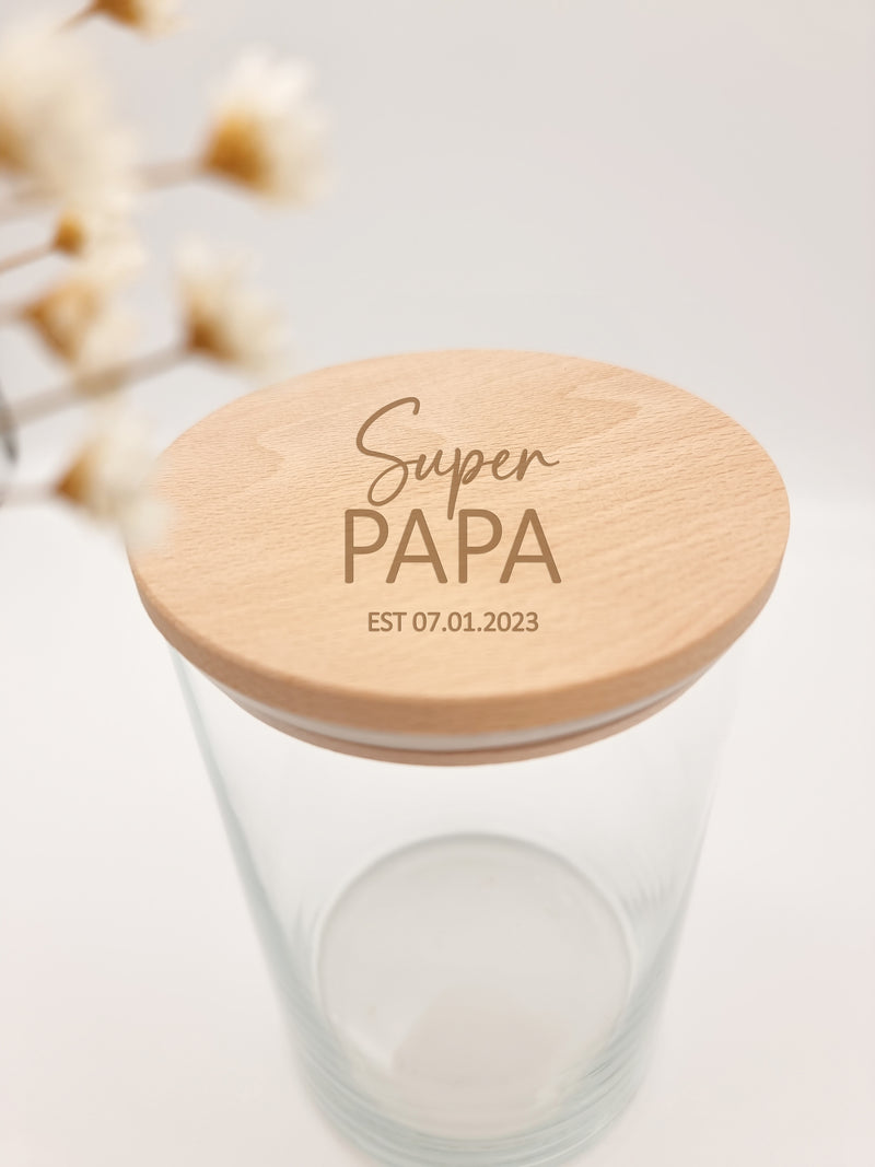 Personalisiertes Vorratsglas "Super Papa"