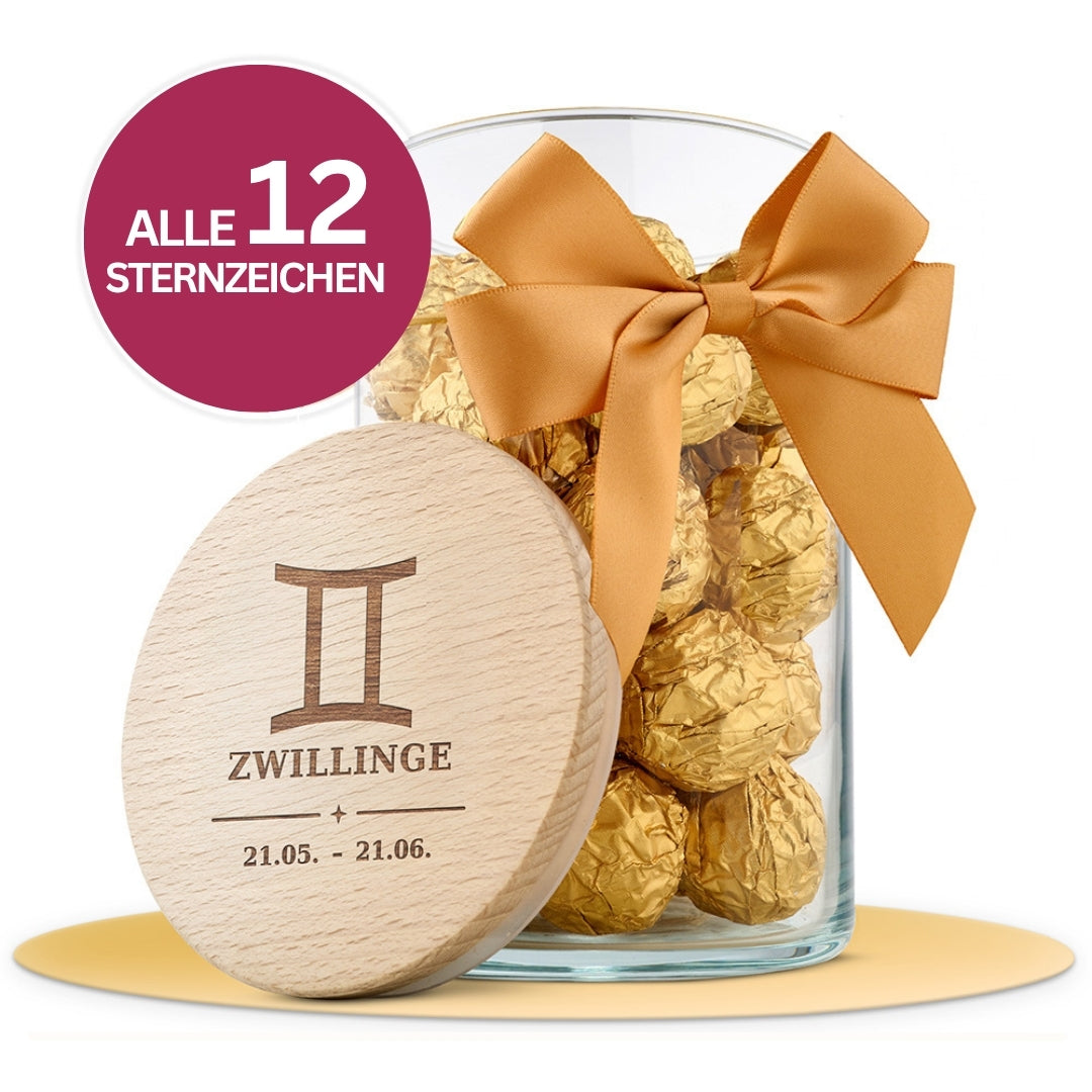 Geschenkglas mit Sternzeichen – Alle 12 zur Auswahl