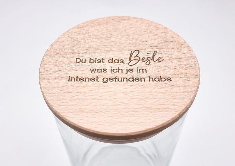 Geschenk-Glas "Du bist das Beste, was ich je im Internet gefunden habe"