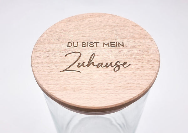 Geschenk-Glas "Du bist mein Zuhause"