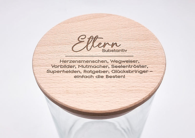 Geschenk-Glas, Substantiv "Eltern"