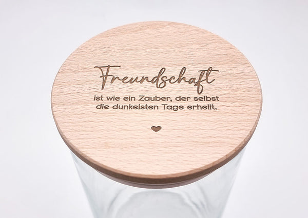 Geschenk-Glas "Freundschaft ist wie ein Zauber"