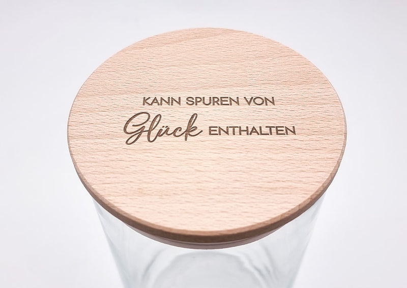 Geschenk-Glas "Kann Spuren von Glück enthalten"