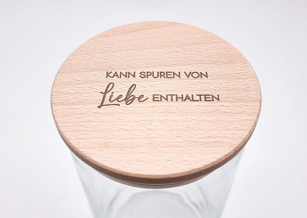 Geschenk-Glas "Kann Spuren von Liebe enthalten"