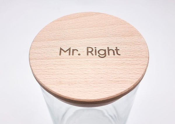 Geschenk-Glas "Mr. Right"