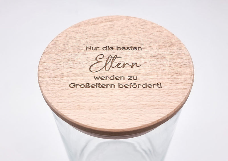 Geschenk-Glas "Nur die besten Eltern werden zu Großeltern befördert"