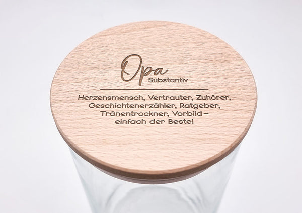 Geschenk-Glas, Substantiv "Opa"