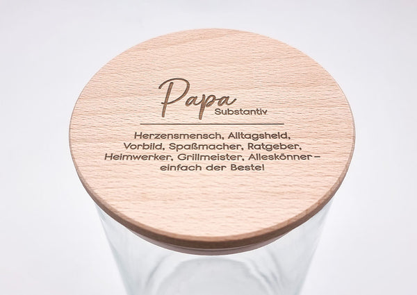 Geschenk-Glas, Substantiv "Papa"