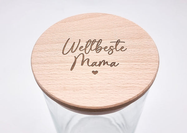 Geschenk-Glas "Weltbeste/e Mama/Oma/Papa/Opa"