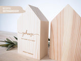 3D-Holzhaus "Zuhause ist..." | Personalisiert