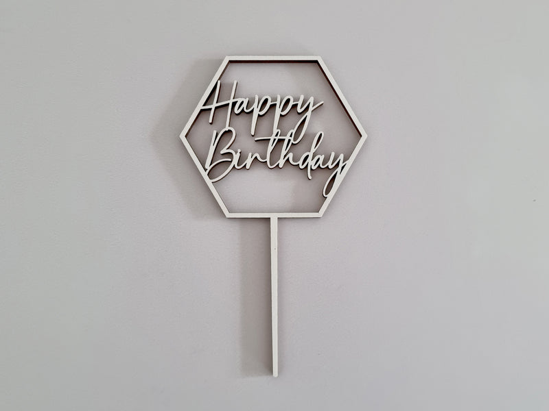 Happy Birthday | Cake Topper in Rautenform