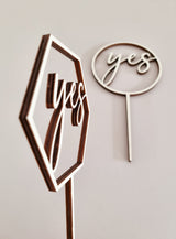 Cake Topper aus Holz, yes