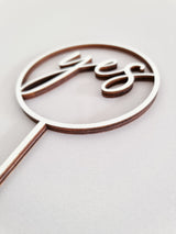 Cake Topper aus Holz, yes