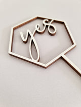 Cake Topper aus Holz, yes