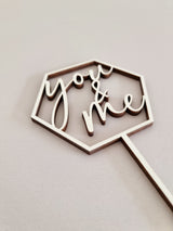 Cake Topper aus Holz, you and me