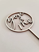 Cake Topper aus Holz, you and me