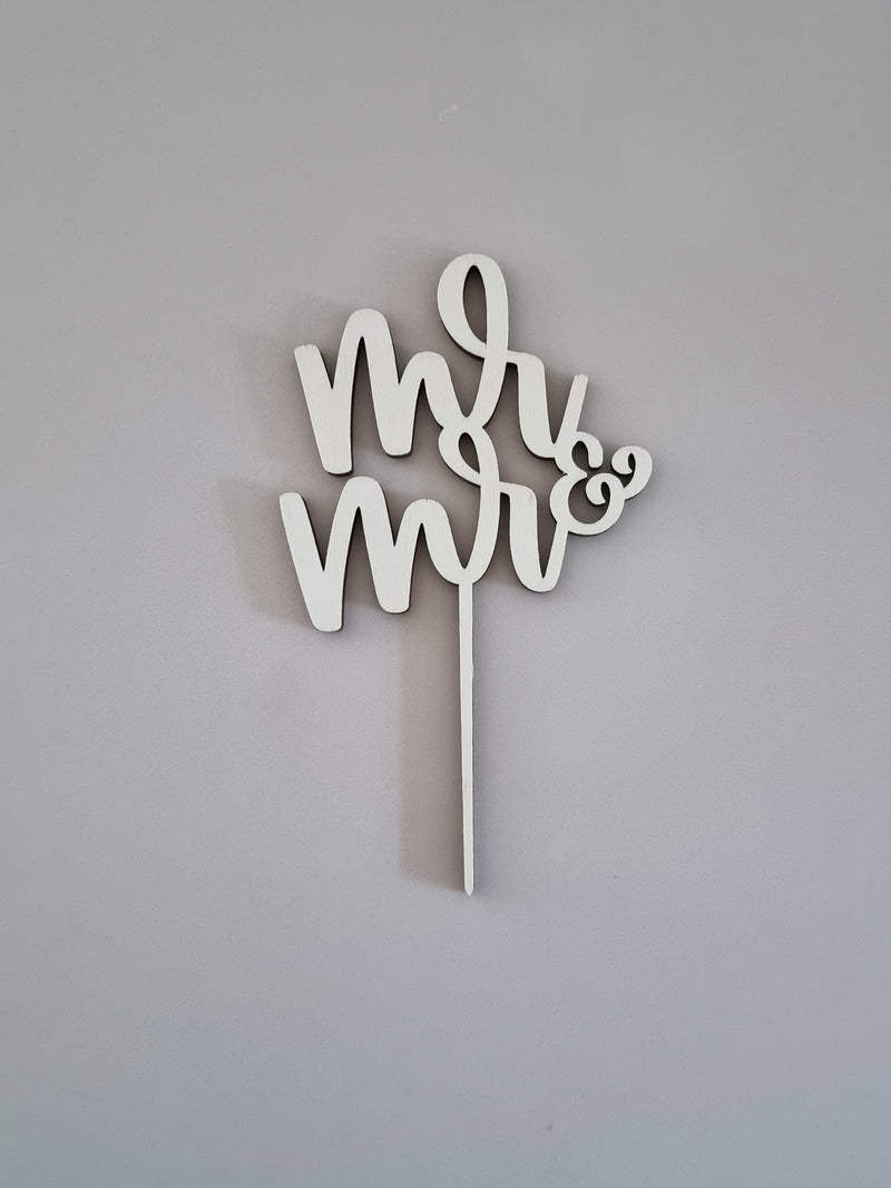 Cake Topper aus Holz, Mr & Mr