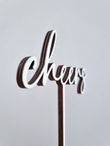 Cake Topper aus Holz, cheers