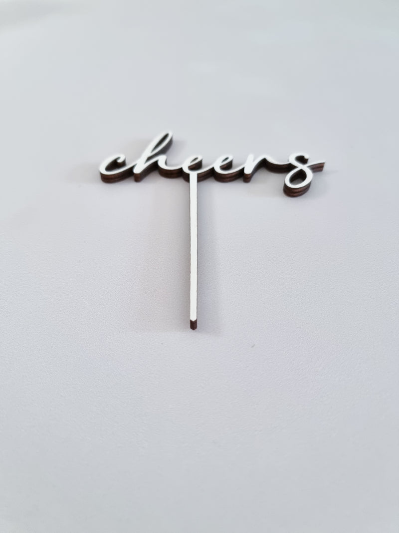 Cake Topper aus Holz, cheers