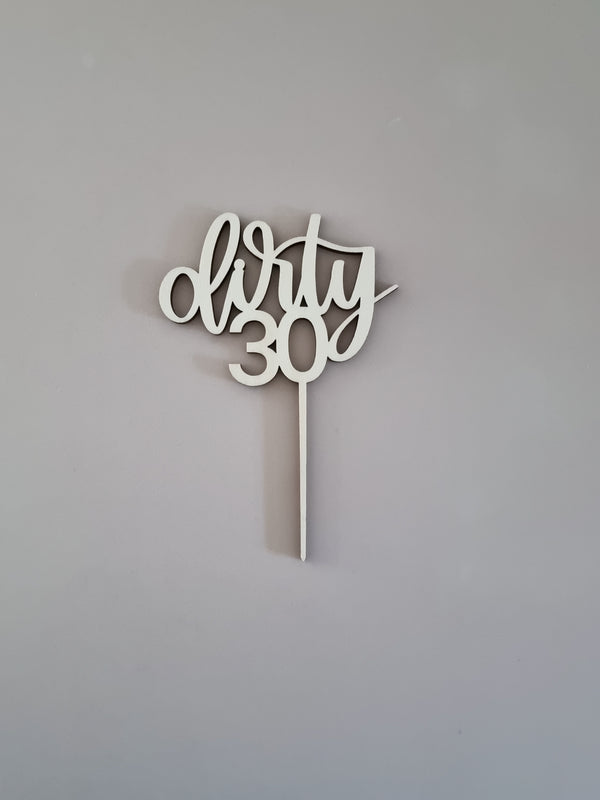 Cake Topper aus Holz, dirty 30