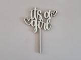 Cake Topper aus Holz, it´s a girl