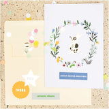 DIY Karte Osterhase/Blumenkranz - Hersteller und Bildmaterial Rico Design