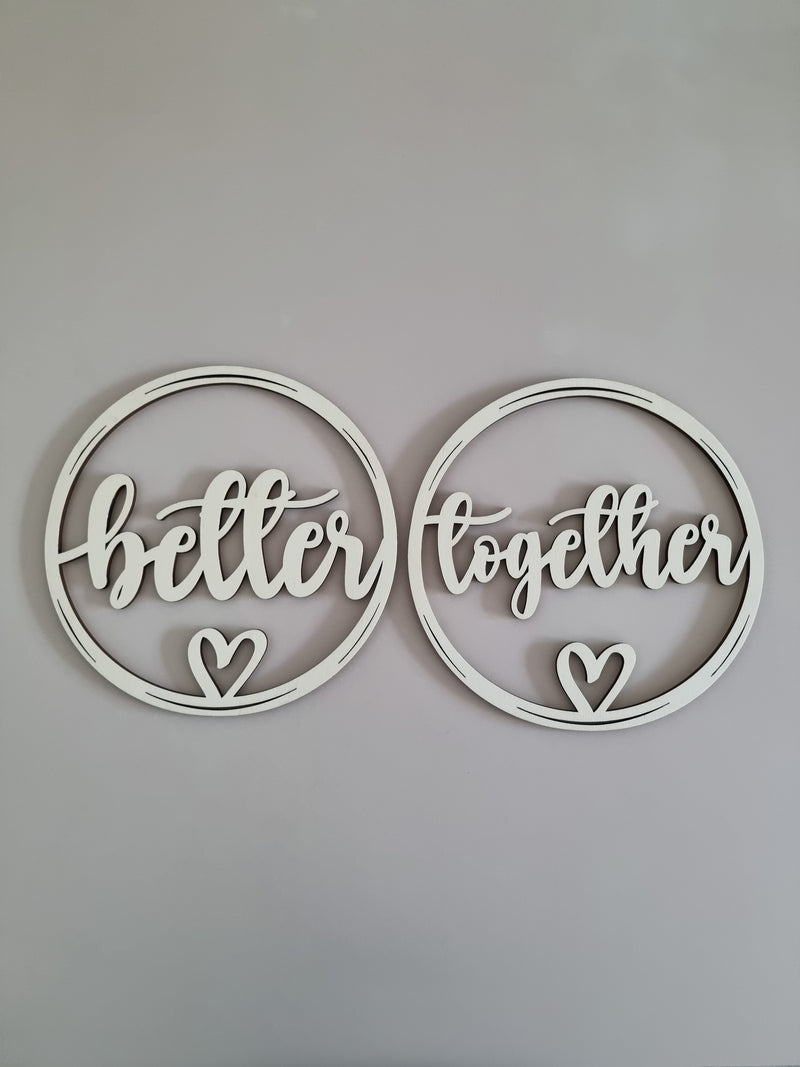 better together | Holzkränze (Set)