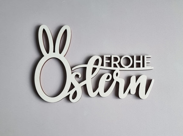 Holzschriftzug "Frohe Ostern"
