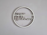 Personalisiertes Holzschild mit Familiennamen